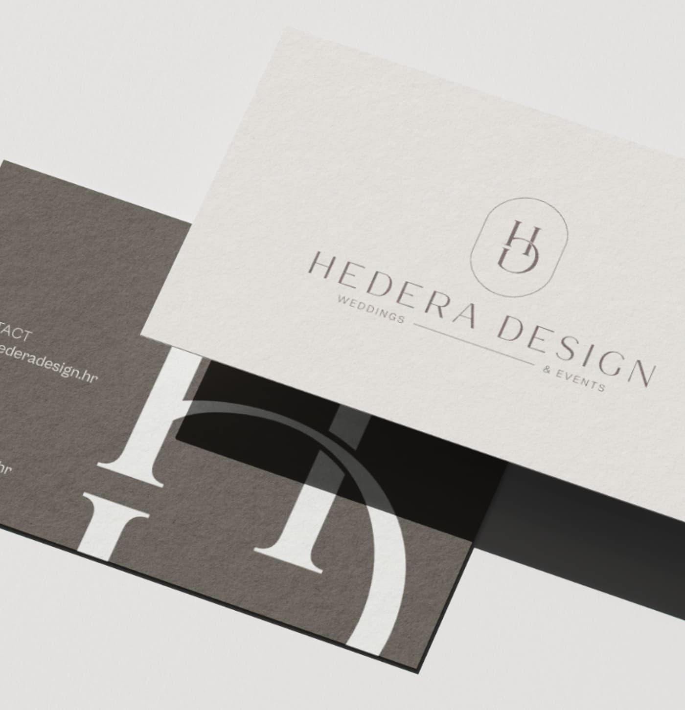 Hedera Design brand identity applied across business cards