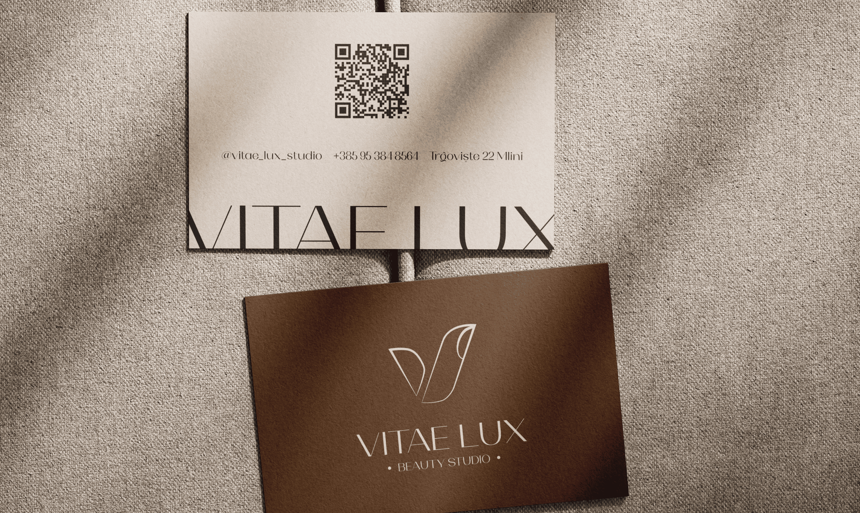 Vitae Lux beauty studio branding on a bus mockup